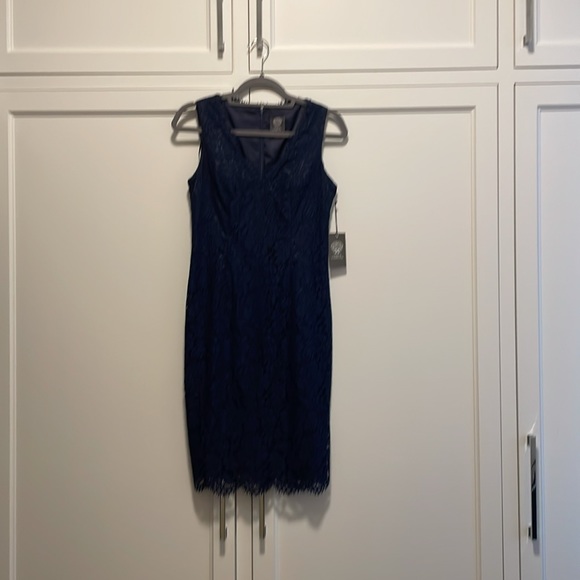 VINCE CAMUTO Navy Blue Lace Dress NWT - Picture 6 of 6